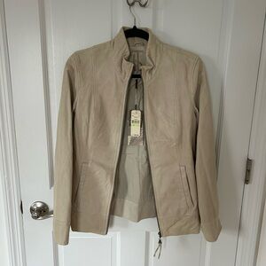 Tommy Bahama Cream Leather Jacket